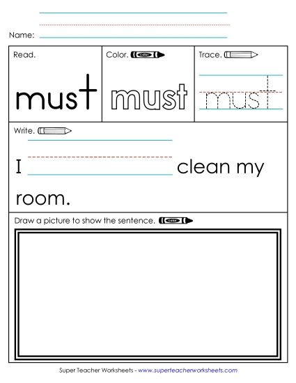 Worksheet 3: Must (Printable PDF Worksheet)