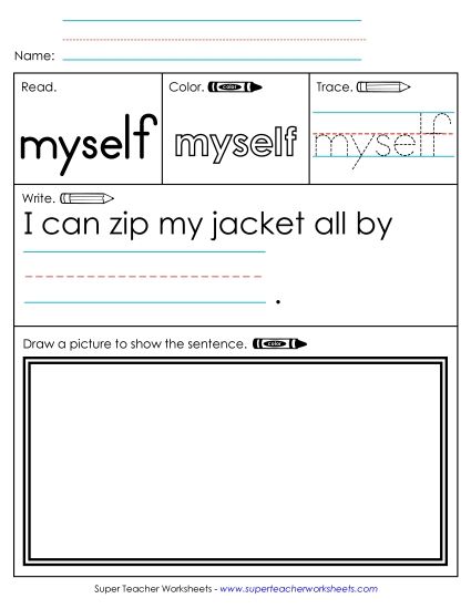 Worksheet 3: Myself (Printable PDF Worksheet)