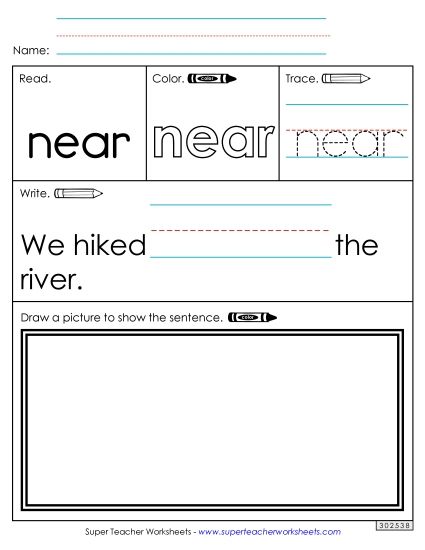 Worksheet 3: Near (Printable PDF Worksheet)