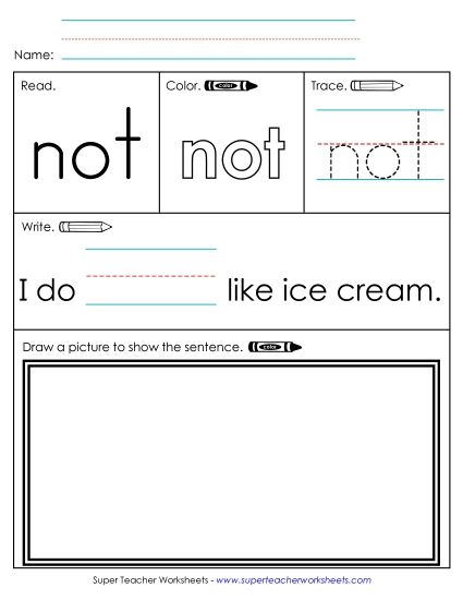 Worksheet 3: Not (Printable PDF Worksheet)