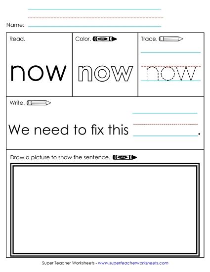 Worksheet 3: Now (Printable PDF Worksheet)