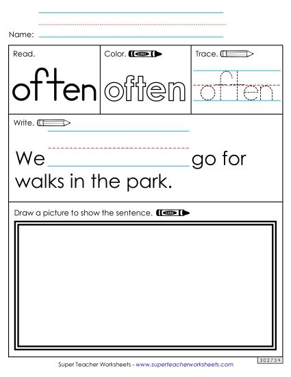 Worksheet 3: Often (Printable PDF Worksheet)