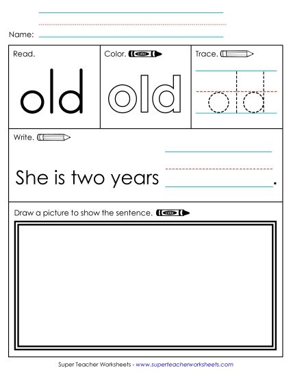 Worksheet 3: Old (Printable PDF Worksheet)