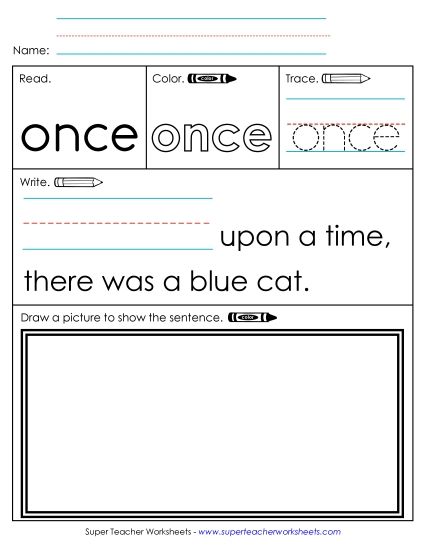 Worksheet 3: Once (Printable PDF Worksheet)