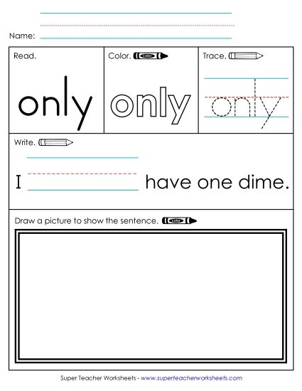 Worksheet 3: Only (Printable PDF Worksheet)
