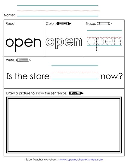 Worksheet 3: Open (Printable PDF Worksheet)