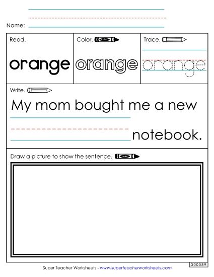 Worksheet 3: Orange (Printable PDF Worksheet)