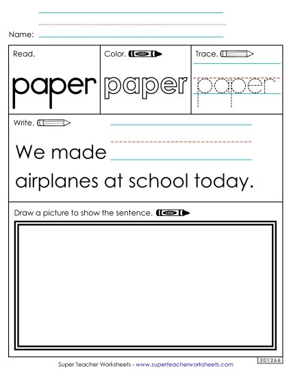 Worksheet 3: Paper (Printable PDF Worksheet)