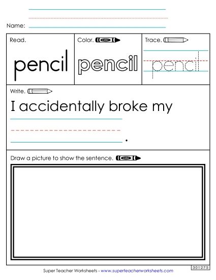 Worksheet 3: Pencil (Printable PDF Worksheet)