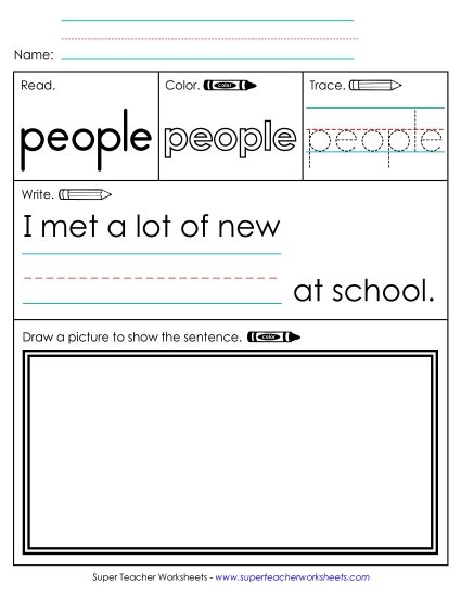Worksheet 3: People (Printable PDF Worksheet)