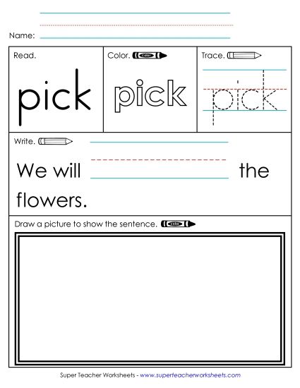 Worksheet 3: Pick (Printable PDF Worksheet)