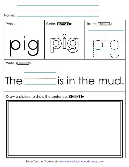 Worksheet 3: Pig (Printable PDF Worksheet)