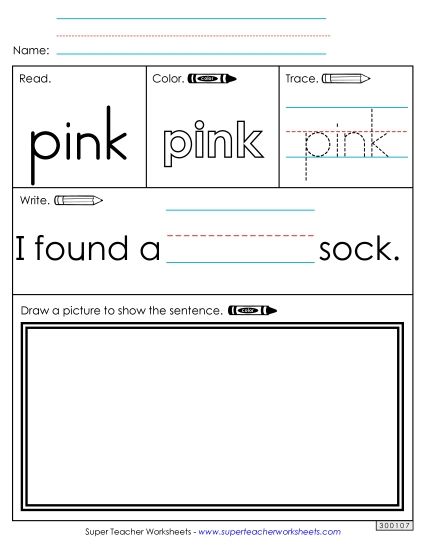 Worksheet 3: Pink (Printable PDF Worksheet)