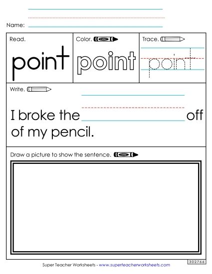 Worksheet 3: Point (Printable PDF Worksheet)