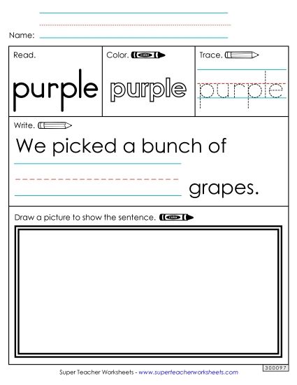 Worksheet 3: Purple (Printable PDF Worksheet)
