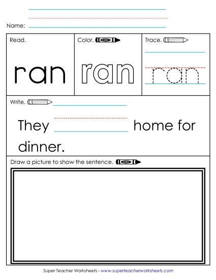 Worksheet 3: Ran (Printable PDF Worksheet)
