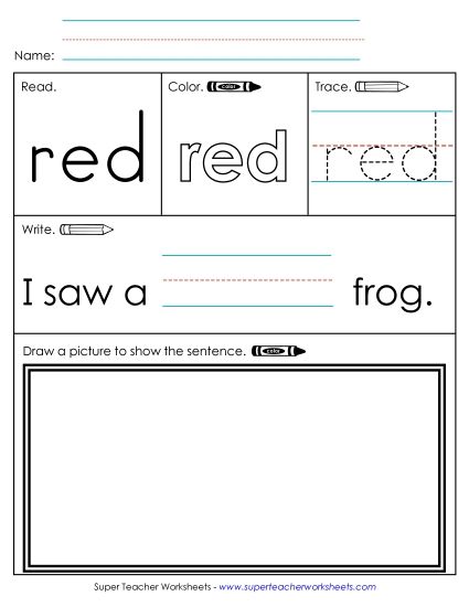 Worksheet 3: Red (Printable PDF Worksheet)