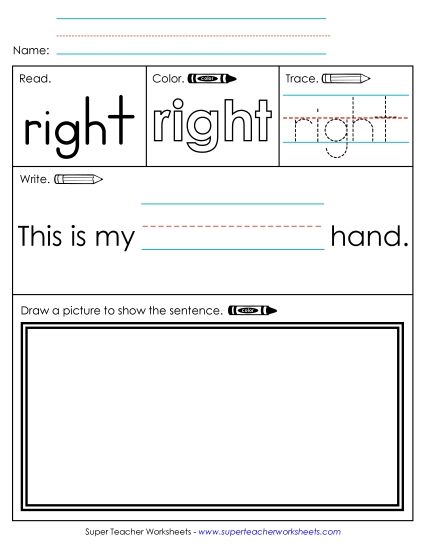 Worksheet 3: Right (Printable PDF Worksheet)