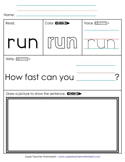 Worksheet 3: Run (Printable PDF Worksheet)