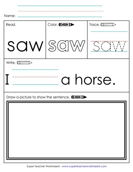 Worksheet 3: Saw (Printable PDF Worksheet)