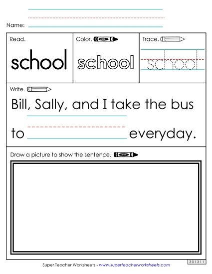 Worksheet 3: School (Printable PDF Worksheet)