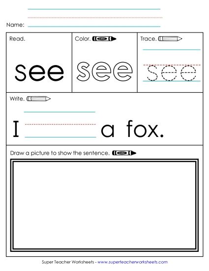 Worksheet 3: See (Printable PDF Worksheet)