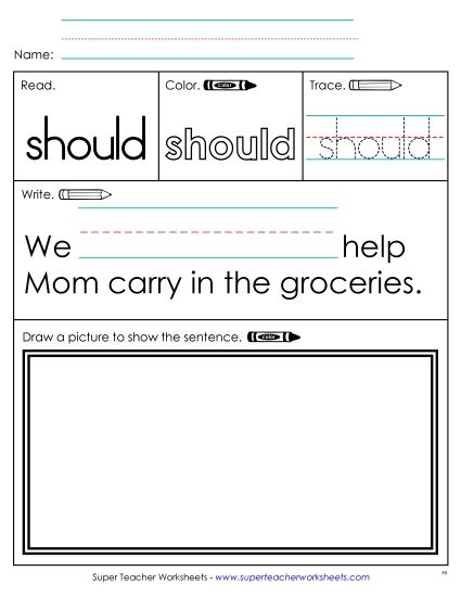 Worksheet 3: Should (Printable PDF Worksheet)