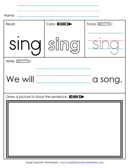 Worksheet 3: Sing (Printable PDF Worksheet)