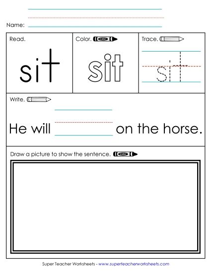 Worksheet 3: Sit (Printable PDF Worksheet)
