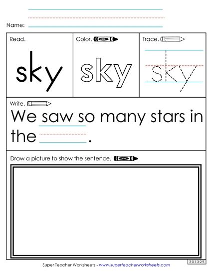 Worksheet 3: Sky (Printable PDF Worksheet)