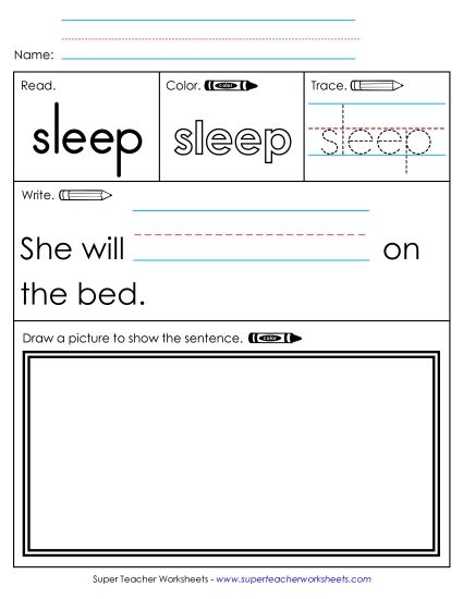 Worksheet 3: Sleep (Printable PDF Worksheet)