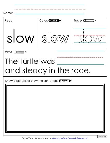 Worksheet 3: Slow (Printable PDF Worksheet)