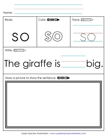 Worksheet 3: So (Printable PDF Worksheet)