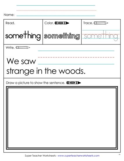 Worksheet 3: Something (Printable PDF Worksheet)