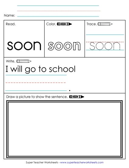Worksheet 3: Soon (Printable PDF Worksheet)