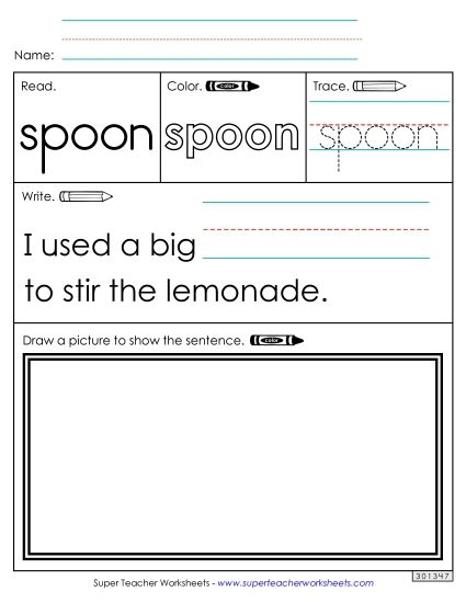 Worksheet 3: Spoon (Printable PDF Worksheet)