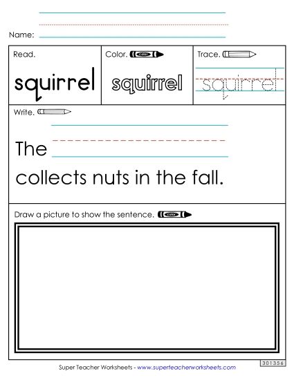 Worksheet 3: Squirrel (Printable PDF Worksheet)