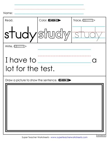 Worksheet 3: Study (Printable PDF Worksheet)