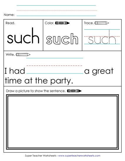 Worksheet 3: Such (Printable PDF Worksheet)