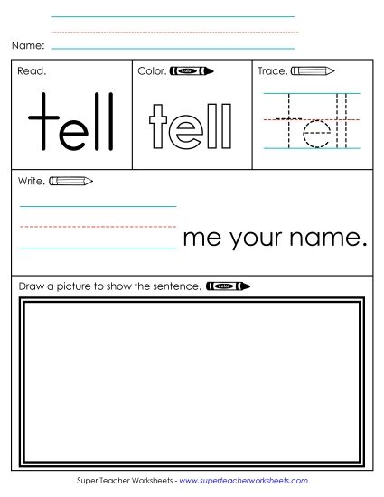 Worksheet 3: Tell (Printable PDF Worksheet)