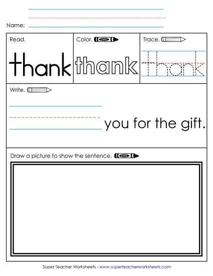 Worksheet 3: Thank (Printable PDF Worksheet)