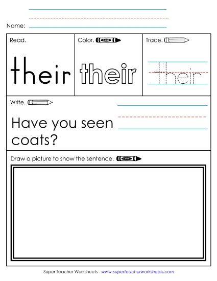 Worksheet 3: Their (Printable PDF Worksheet)