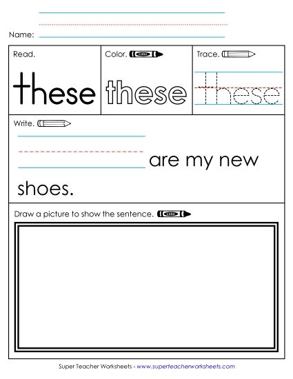 Worksheet 3: These (Printable PDF Worksheet)