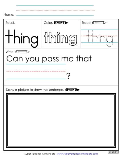 Worksheet 3: Thing (Printable PDF Worksheet)