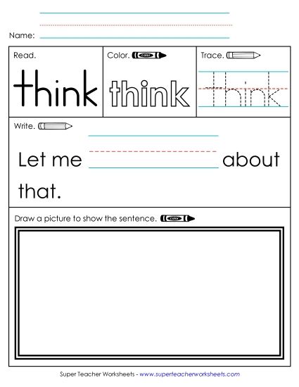 Worksheet 3: Think (Printable PDF Worksheet)