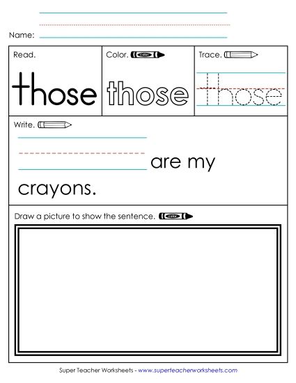 Worksheet 3: Those (Printable PDF Worksheet)
