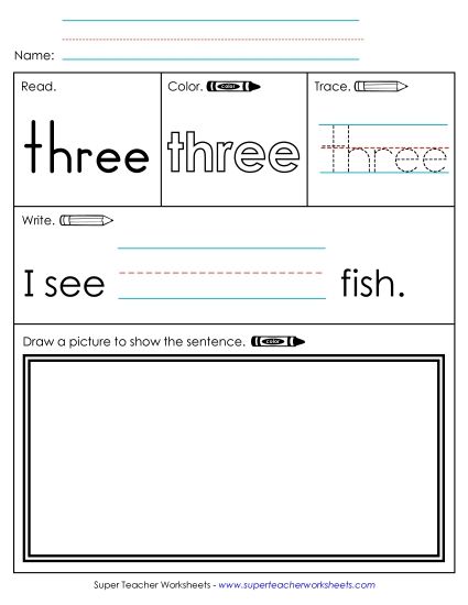 Worksheet 3: Three (Printable PDF Worksheet)