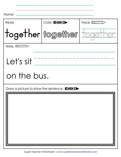 Worksheet 3: Together (Printable PDF Worksheet)