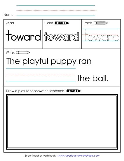 Worksheet 3: Toward (Printable PDF Worksheet)