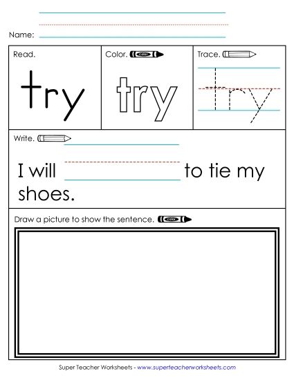 Worksheet 3: Try (Printable PDF Worksheet)